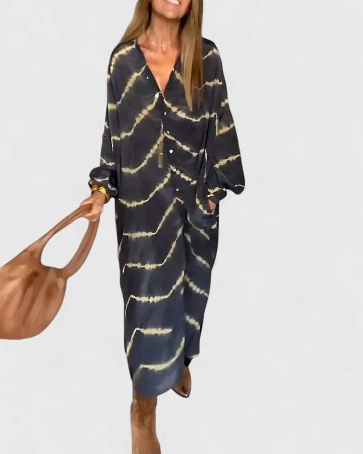 Amelie™ | Elegante Vestido Maxi a Rayas Boho