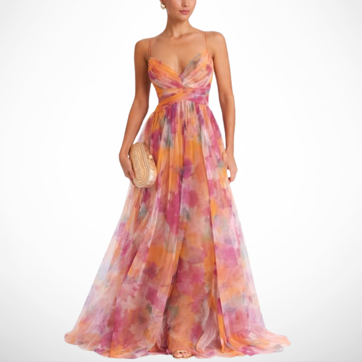DELACROIX | Vestido Maxi Floral Elegante