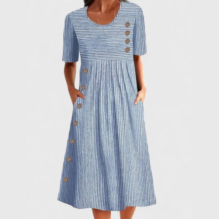 Wanda™ Vestido midi a rayas