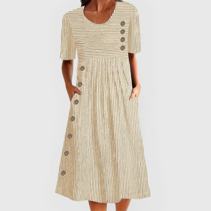 Wanda™ Vestido midi a rayas