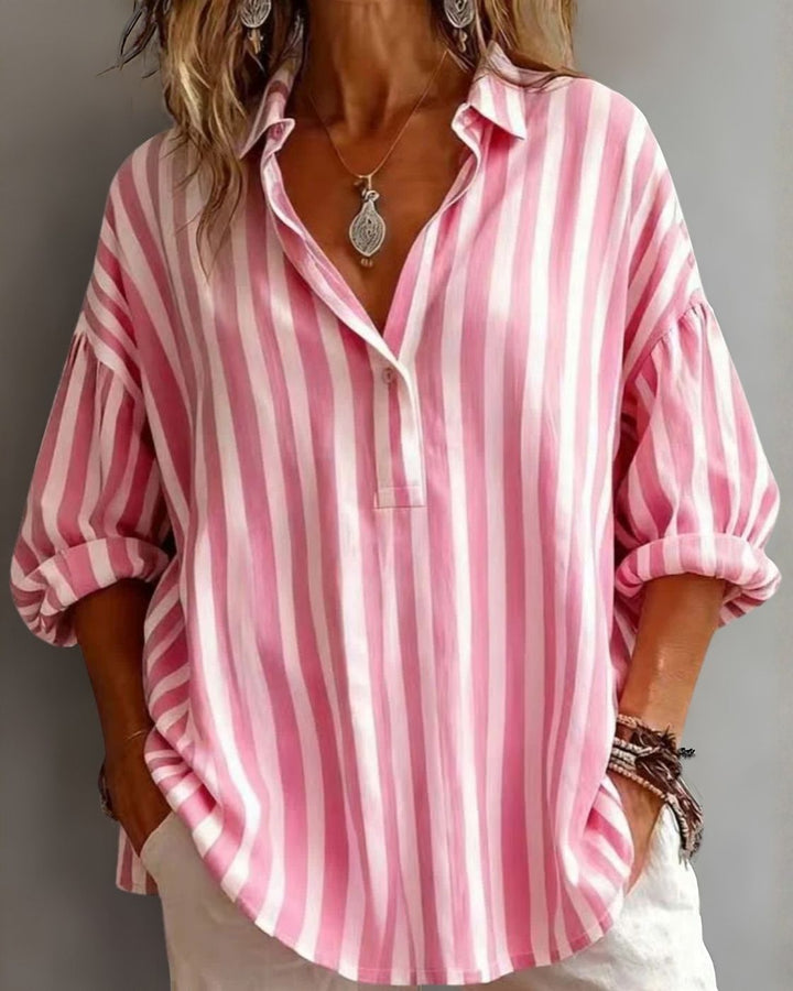 Nora | Blusa holgada a rayas con cuello