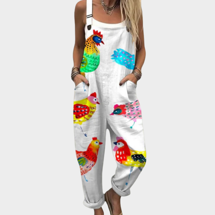 Astrid - Pantalones con peto cómodos y estampados