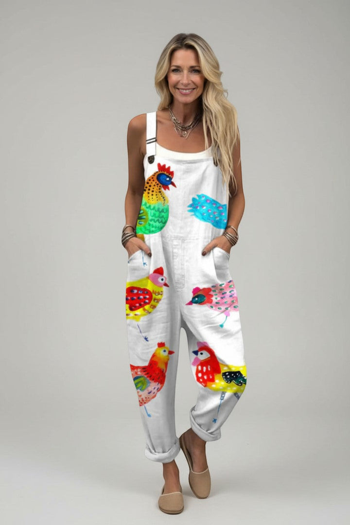 Astrid - Pantalones con peto cómodos y estampados