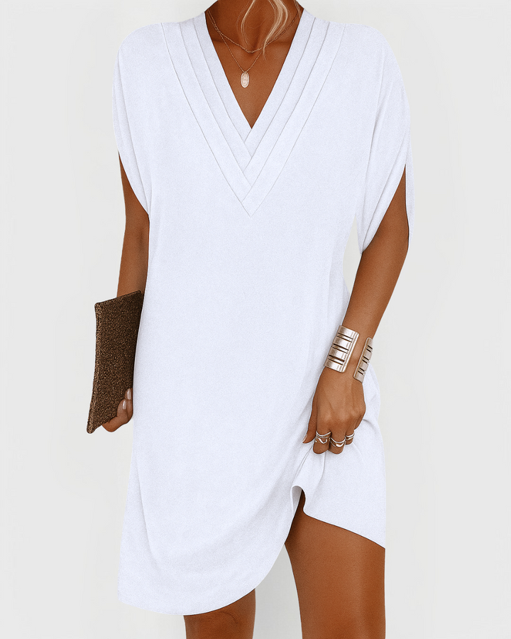 Rachel™ | Vestido mini informal con cuello en V