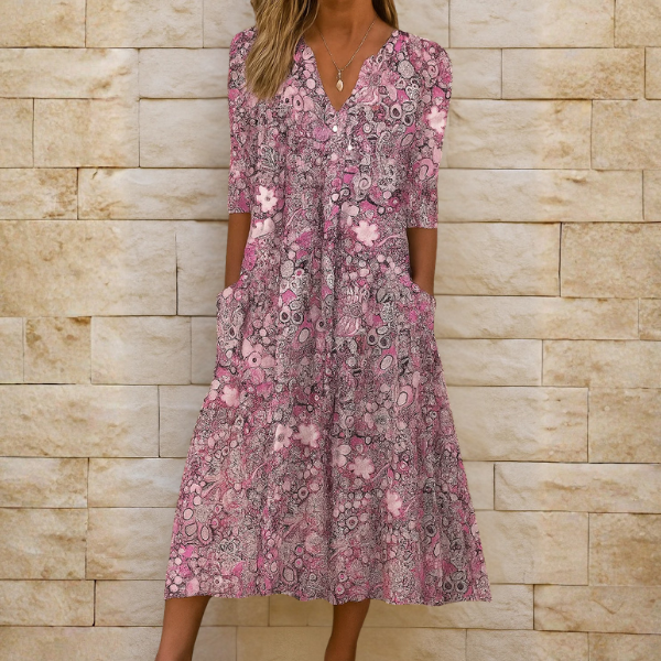 Romi™ | Vestido midi con estampado elegante