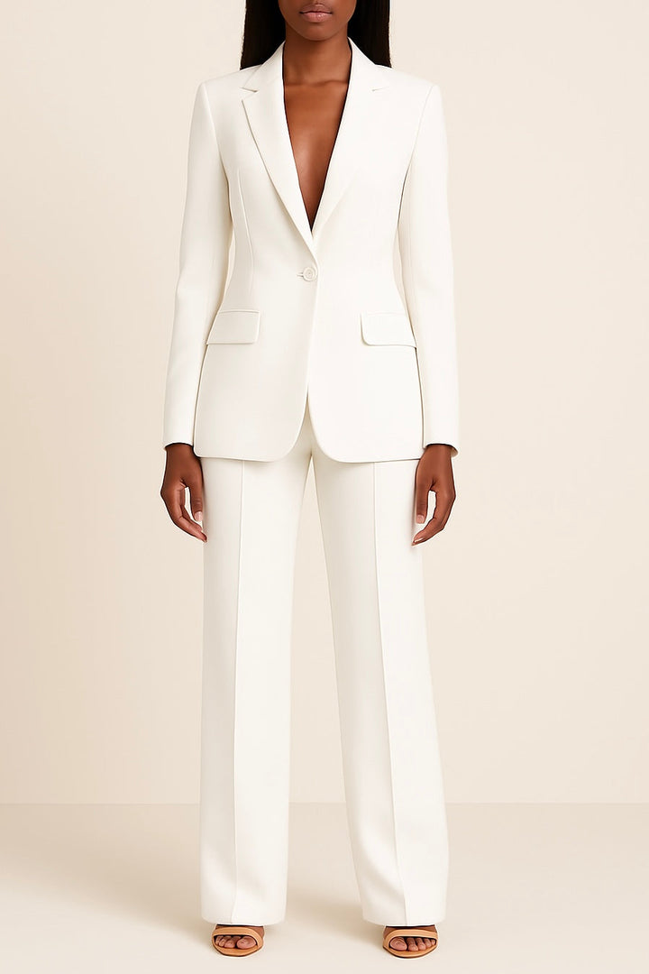 Valeria | Conjunto Formal Elegante con Blazer Largo Entallado para Mujer