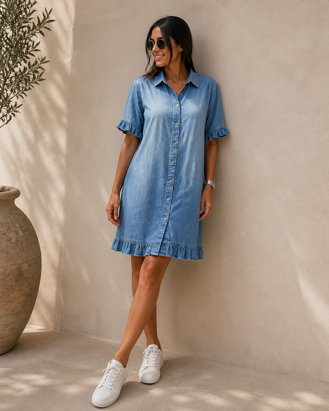 Lena | Vestido vaquero de corte holgado y estilo atemporal
