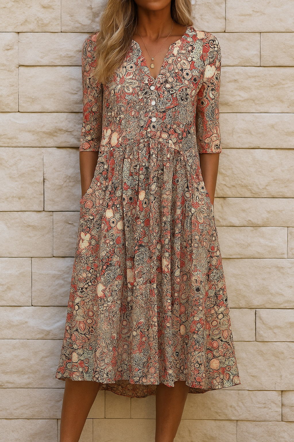 Romi™ | Vestido midi con estampado elegante