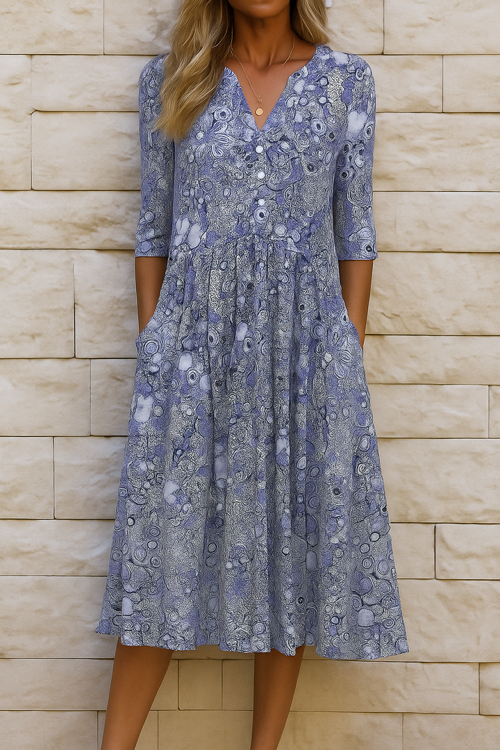 Romi™ | Vestido midi con estampado elegante
