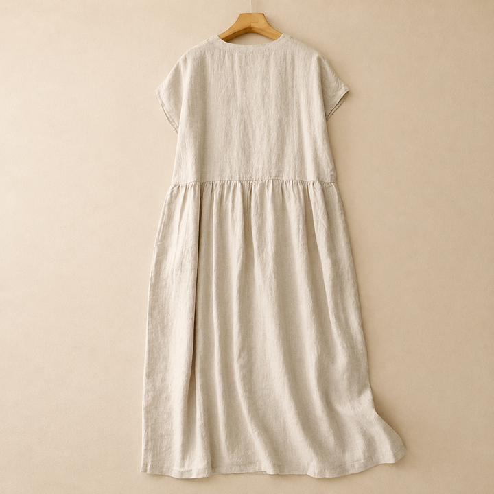 Vestido Midi Celestine con Escote en V