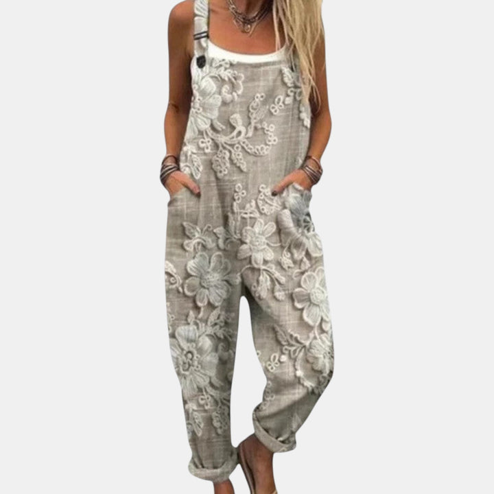 Clara -Pantalones con peto cómodos y estampados