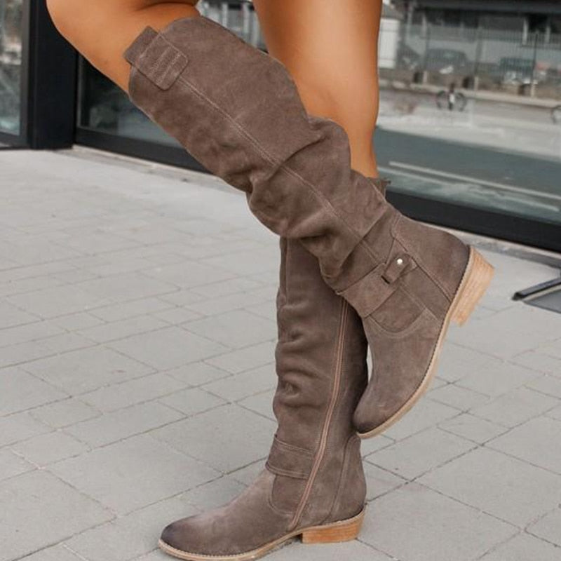 Zavira | Elegantes botas de ante cálidas para mujeres