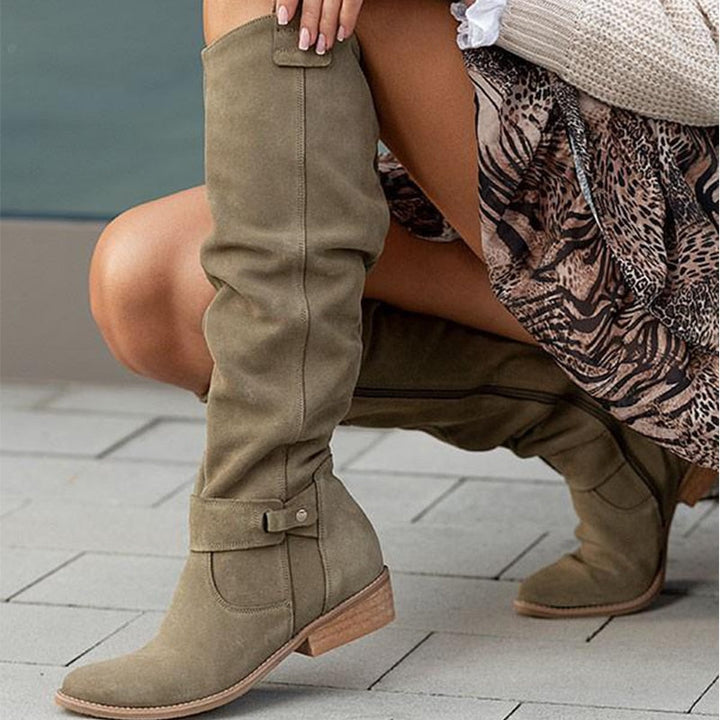 Zavira | Elegantes botas de ante cálidas para mujeres
