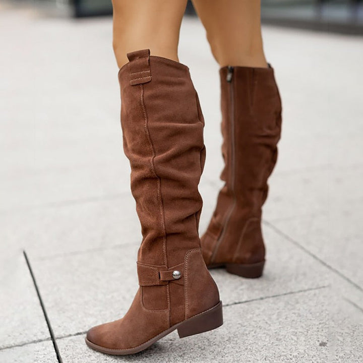 Zavira | Elegantes botas de ante cálidas para mujeres
