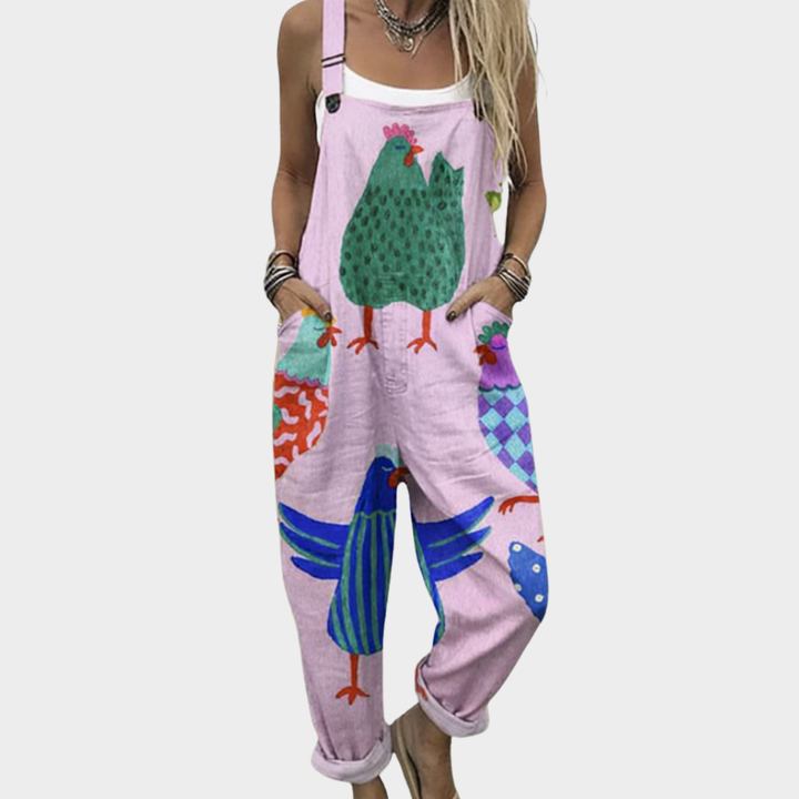Emilie - Pantalones con peto cómodos y estampados