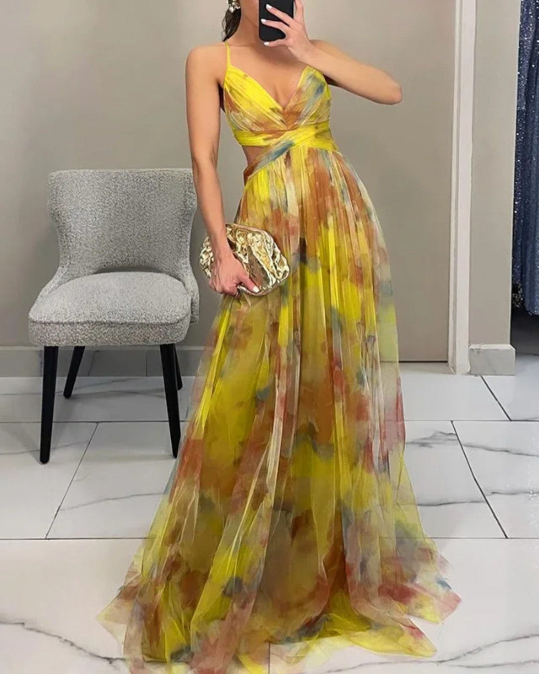 DELACROIX | Vestido Maxi Floral Elegante