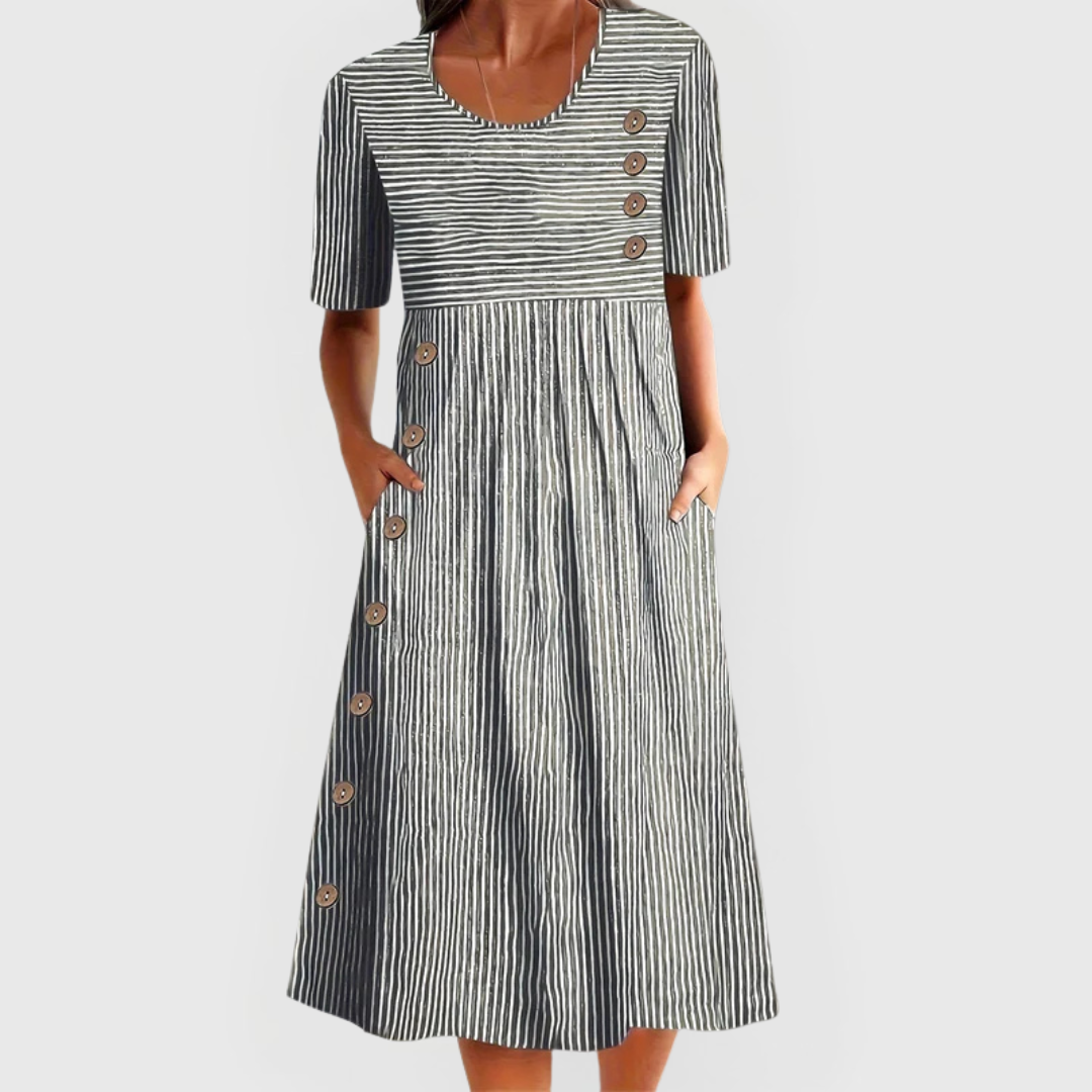 Wanda™ Vestido midi a rayas