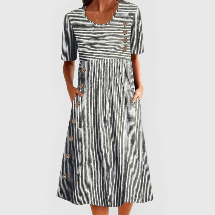 Wanda™ Vestido midi a rayas