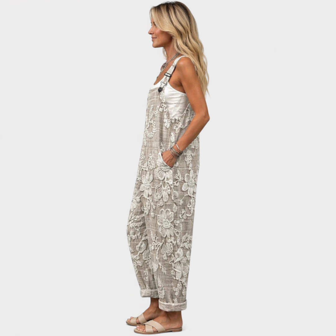 Clara -Pantalones con peto cómodos y estampados