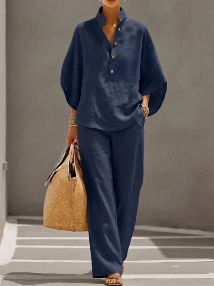 Maribel | Conjunto  con mangas murciélago y pantalón ancho