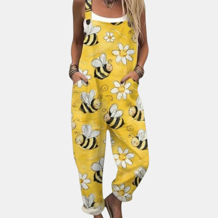 Pia - Pantalones con peto cómodos y estampados