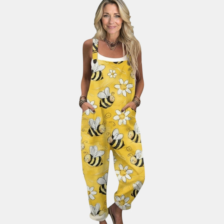 Pia - Pantalones con peto cómodos y estampados