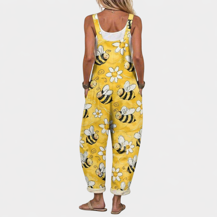 Pia - Pantalones con peto cómodos y estampados